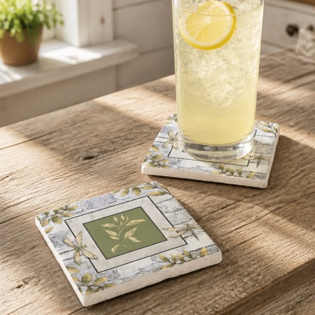 Dragonfly Botanic Stone Coaster (Creator Uploaded)