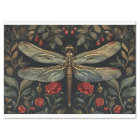 Dragonfly Botanical Flowers Decoupage