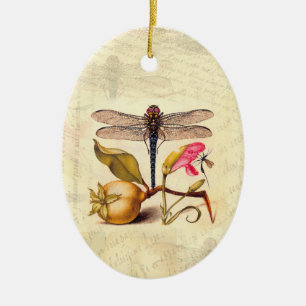 Dragonfly Botanical Nature Wildlife Ceramic Tree Decoration