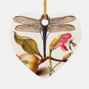 Dragonfly Botanical Nature Wildlife Hoefnagel Art Ceramic Tree Decoration