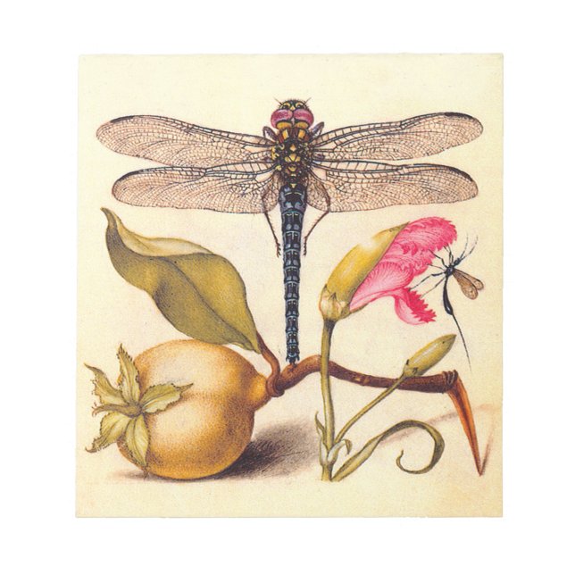 Dragonfly Botanical Nature Wildlife Notepad (Front)