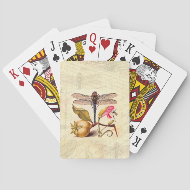 Dragonfly Botanical Nature Wildlife Playing Cards (Back)