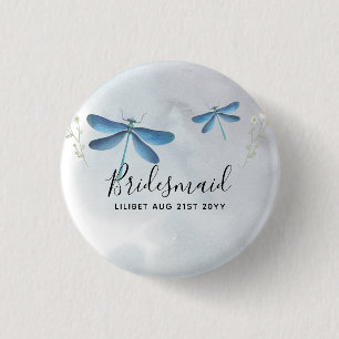 DragonFly BRIDESMAID Bridal Party Personalised 3 Cm Round Badge
