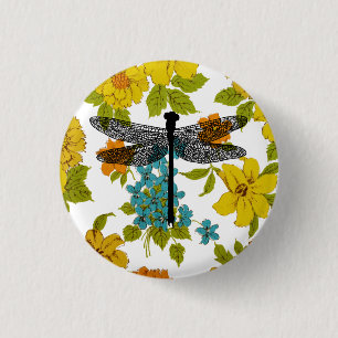 dragonfly Bug Insect nature Silhouette art 3 Cm Round Badge