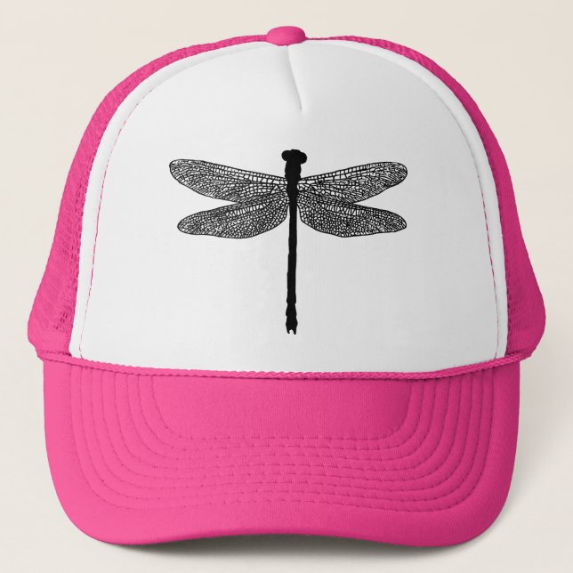 dragonfly Bug Insect Silhouette art  Trucker Hat (Front)