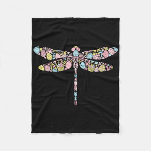 Dragonfly Bunny Easter Egg Easter Day Womens Mens Fleece Blanket
