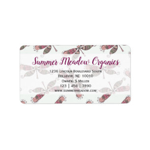 Dragonfly Business Return Address Shipping Label