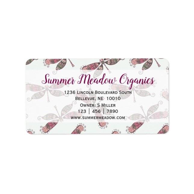 Dragonfly Business Return Address | Shipping Label (Front)