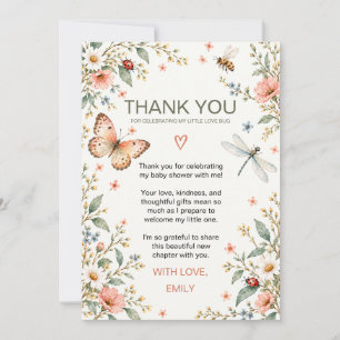 Dragonfly Butterfly Love Bug Baby Shower Thank You Card