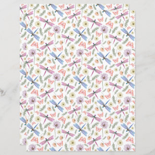 Dragonfly & Butterfly Scrapbook Paper