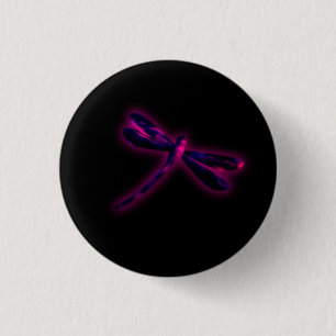Dragonfly Button - Magenta Glow
