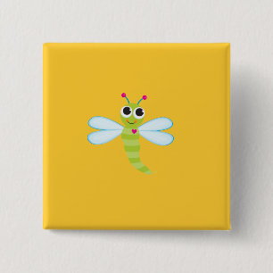 Dragonfly Button - Yellow