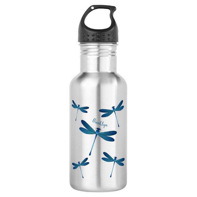Dragonfly cartoon illustration 532 ml water bottle (Front)