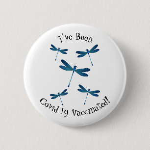 Dragonfly cartoon illustration 6 cm round badge