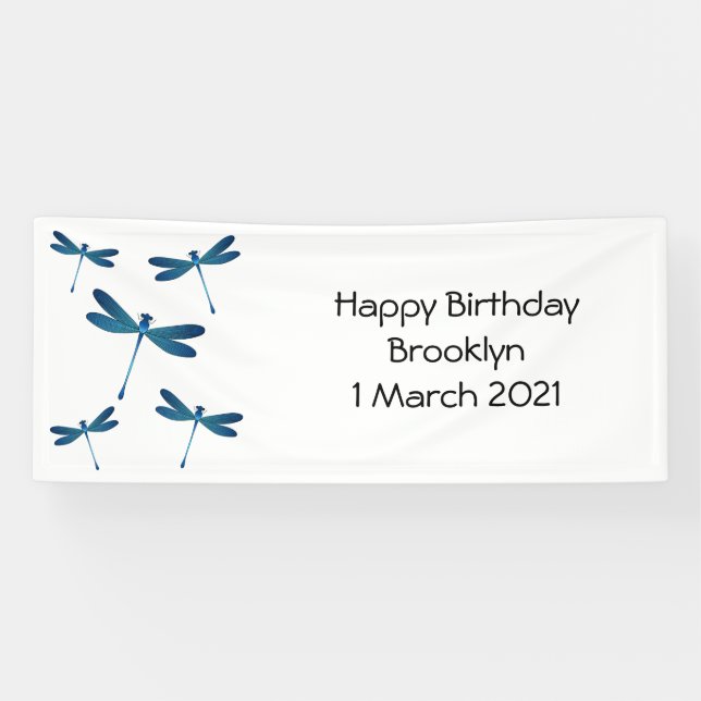 Dragonfly cartoon illustration banner (Horizontal)