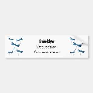 Dragonfly cartoon illustration bumper sticker