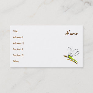 Dragonfly Cartoon Illustration Business Card