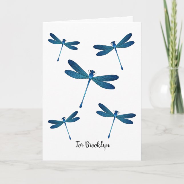 Dragonfly cartoon illustration  card (Front)