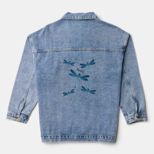 Dragonfly cartoon illustration denim jacket