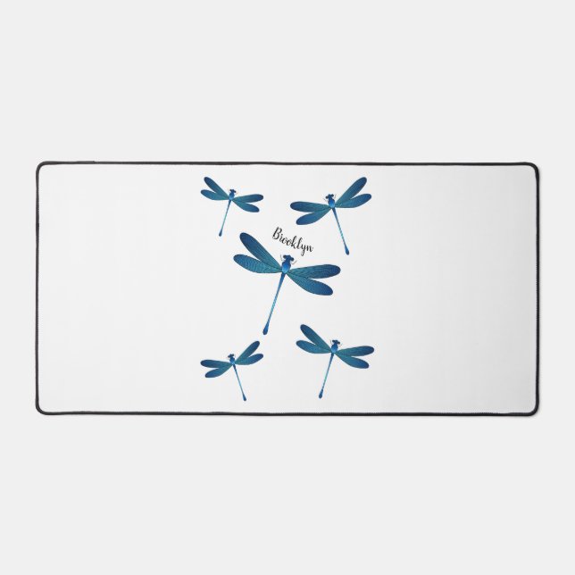 Dragonfly cartoon illustration  desk mat (Front)