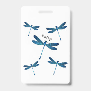 Dragonfly cartoon illustration ID badge