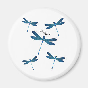 Dragonfly cartoon illustration magnet