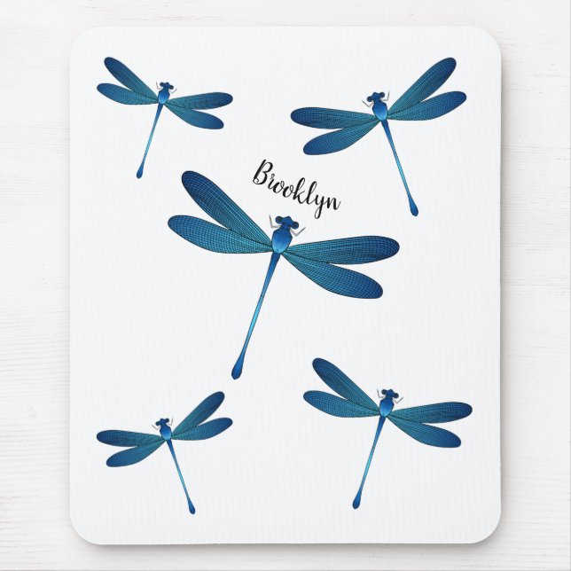 Dragonfly cartoon illustration  mouse mat (Front)