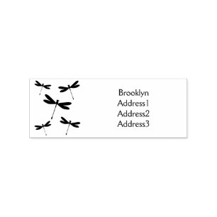 Dragonfly cartoon illustration rubber stamp