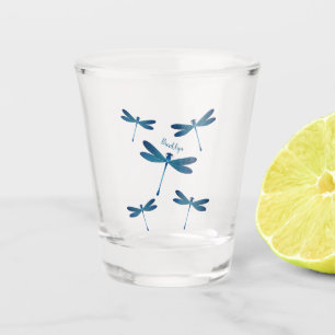 Dragonfly cartoon illustration shot glass