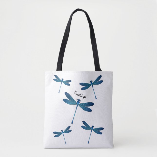 Dragonfly cartoon illustration tote bag (Front)