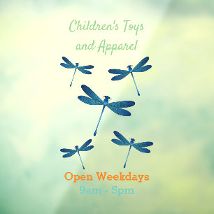 Dragonfly cartoon illustration window cling