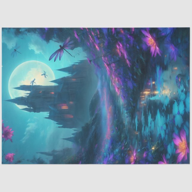 Dragonfly Castle Tissue Paper (Front)