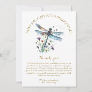 Dragonfly Celebration of Life Thank You Card