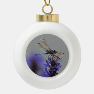 Dragonfly Ceramic Ball Christmas Ornament