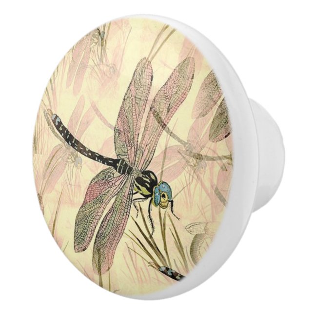 Dragonfly Ceramic Door Knob/Pull Knob (Right)