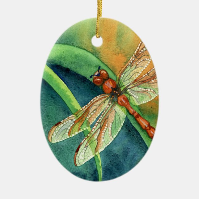 Dragonfly Ceramic Tree Decoration (Front)