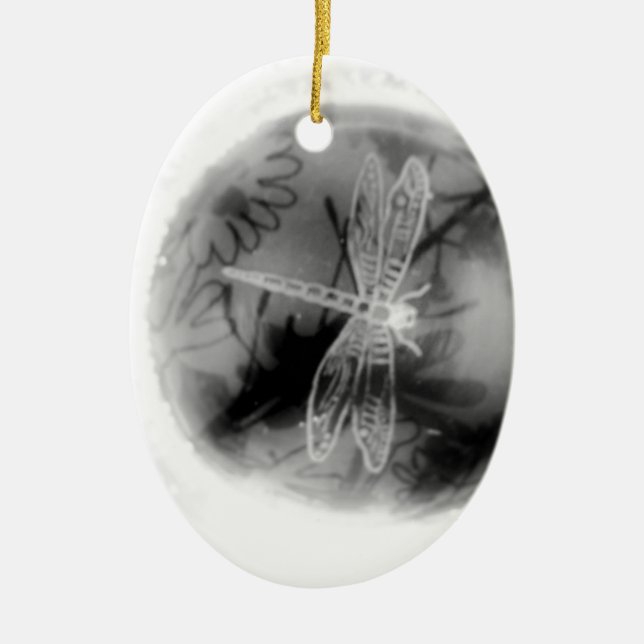 Dragonfly Ceramic Tree Decoration (Front)