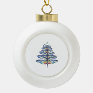 Dragonfly christmas ceramic ball christmas ornament