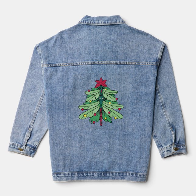 Dragonfly Christmas Denim Jacket (Back)