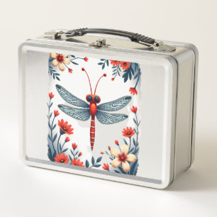 Dragonfly Christmas T-Shirt_1 (2) Metal Lunch Box