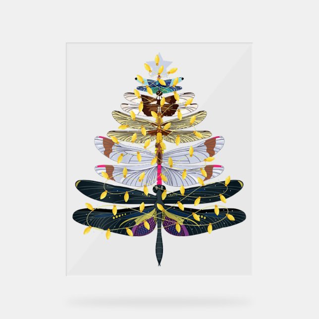 Dragonfly Christmas Tree      Acrylic Sign (Front)
