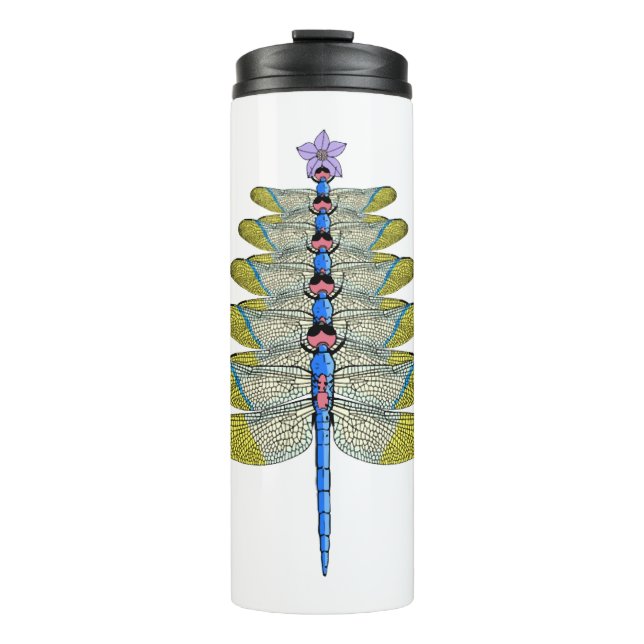 Dragonfly Christmas Tree, Christmas insect Lover Thermal Tumbler (Front)