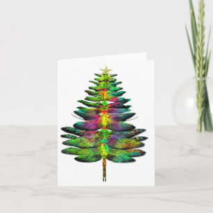 Dragonfly Christmas Tree Dragonfly Xmas Card