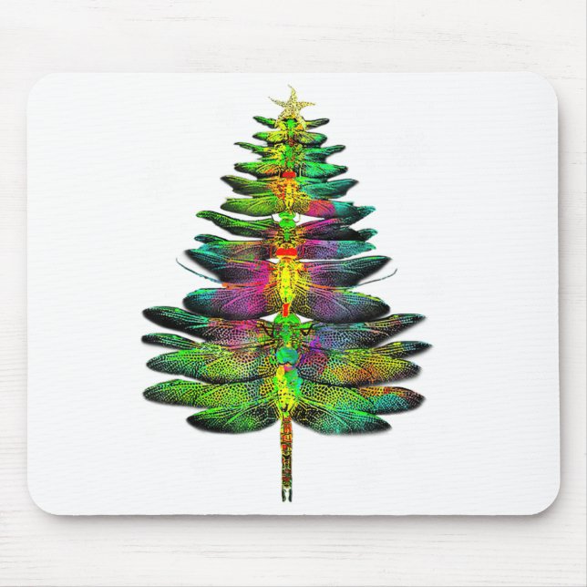 Dragonfly Christmas Tree Dragonfly Xmas  Mouse Mat (Front)
