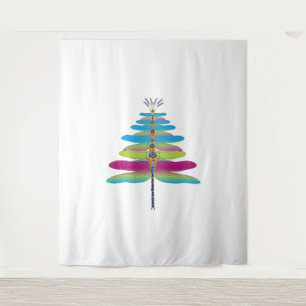 Dragonfly Christmas Tree Funny Insects Lover Xmas Tapestry