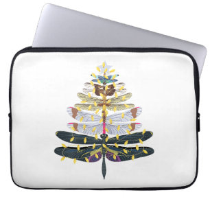 Dragonfly Christmas Tree Laptop Sleeve