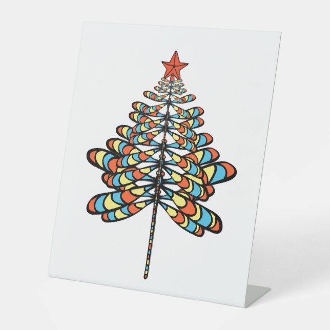 dragonfly christmas tree             pedestal sign (Front)