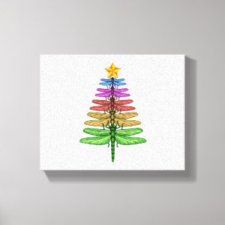 Dragonfly Christmas Tree Shirt Insect Lover Xmas C Canvas Print