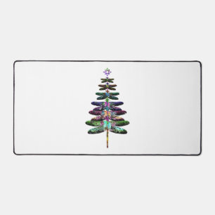 Dragonfly Christmas Tree Shirt Insect Lover Xmas C Desk Mat