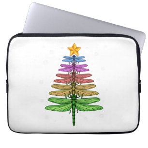 Dragonfly Christmas Tree Shirt Insect Lover Xmas C Laptop Sleeve